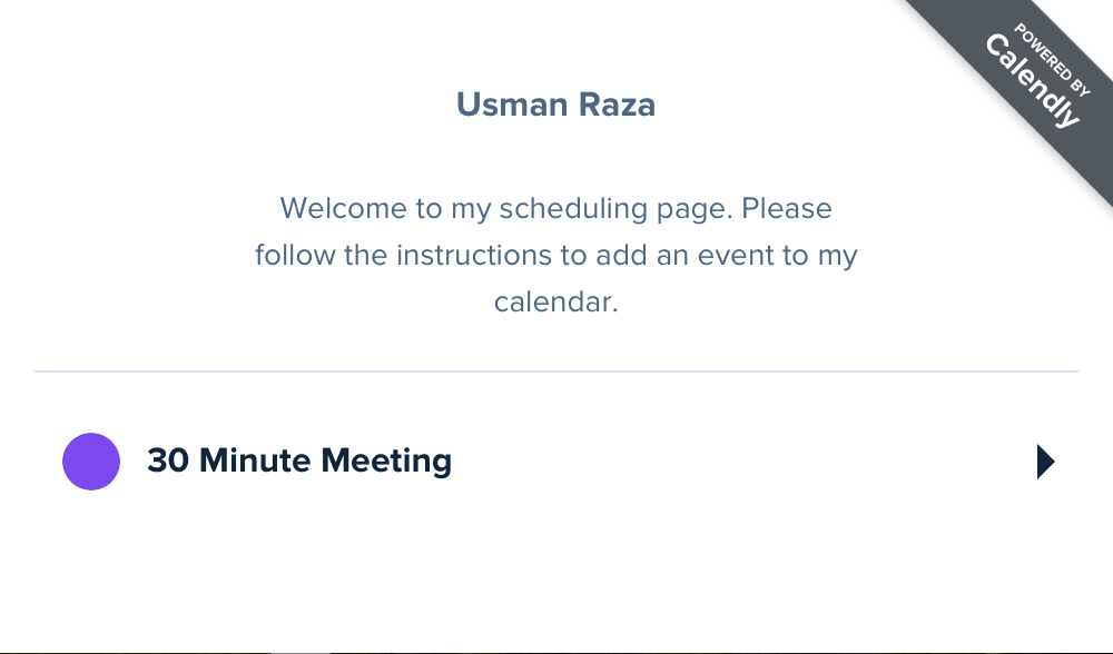 Schedule a 30 minute meeting