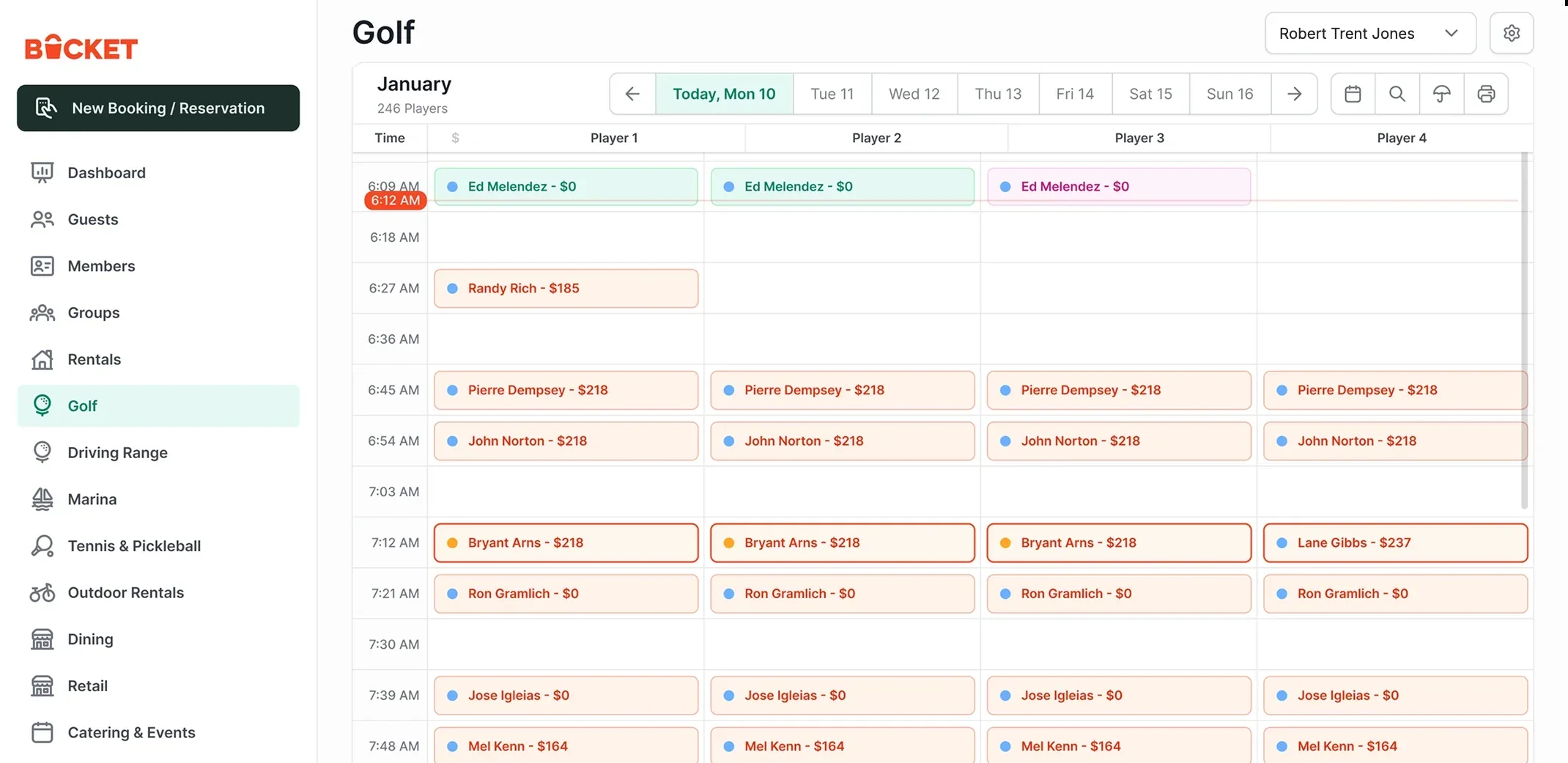 The Bucket dashboard